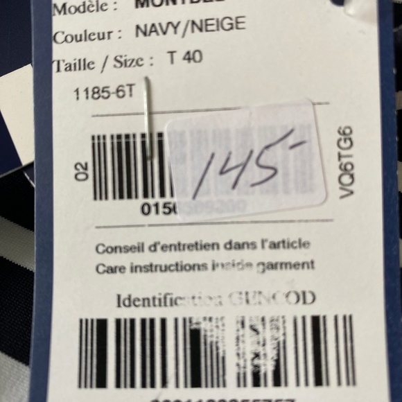 SAINT JAMES France ~ 8-US 40-FR ~ Navy Blue and White Striped Skirt - Picture 5 of 5